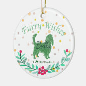 Benutzerdefinierter Pastellgrüner Cavalier King Ch Keramik Ornament (Links)