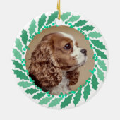 Benutzerdefinierter Pastellgrüner Cavalier King Ch Keramik Ornament (Hinten)