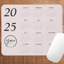 Benutzerdefinierter Pastellrosa 2025-Kalender mit