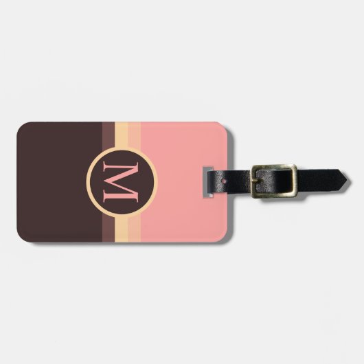 Benutzerdefinierter pastellrosa, gelb-brauner Farb Gepäckanhänger (Vorderseite horizontal)