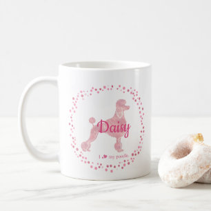 Benutzerdefinierter Pastellrosa-Pudel-Silhouette-M Kaffeetasse