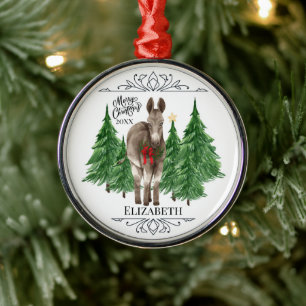 Benutzerdefinierter Personalisierter Esel Weihnach Ornament Aus Metall