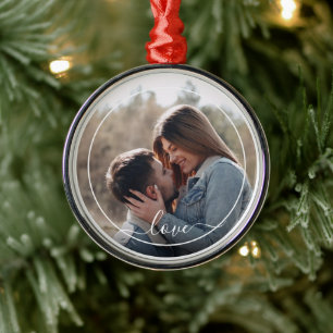 Benutzerdefinierter personalisierter Foto-einfache Ornament Aus Metall