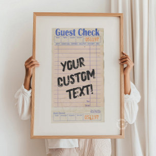 Benutzerdefinierter personalisierter Gastcheck  Poster