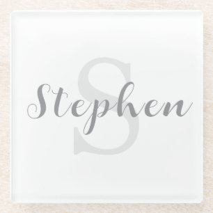 Benutzerdefinierter Personalisierter Monogramm Sch Glasuntersetzer