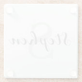 Benutzerdefinierter Personalisierter Monogramm Sch Glasuntersetzer (Rückseite)