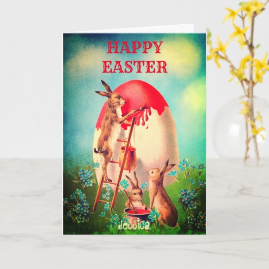 Benutzerdefinierter Personalisierter Name EASTER G Karte (Gelbe Blume)