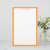 Benutzerdefinierter Personalisierter Name Orange f Briefpapier (Stehend Vorderseite)