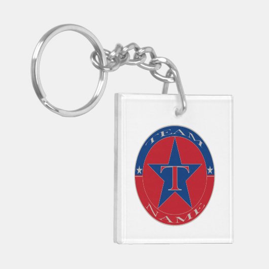 Benutzerdefinierter Personalisierter Teamname Schlüsselanhänger (Vorderseite links)