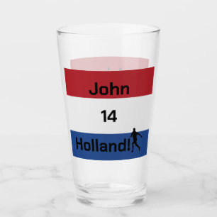 Benutzerdefinierter persönlicher Name Oranje Fan Glas