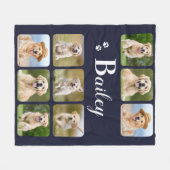 Benutzerdefinierter Pet Foto Collage Monogram Name Fleecedecke (Vorderseite (Horizontal))