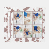 Benutzerdefinierter Pet Foto Collage Name Paw Prin Fleecedecke (Vorderseite (Horizontal))