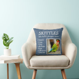 Benutzerdefinierter Pet Keepake Denim Blue Linen L Kissen