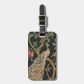 Benutzerdefinierter Pfau auf der schwarzen Gepäckm Gepäckanhänger (Vorderseite vertikal)