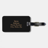 Benutzerdefinierter Pfau auf der schwarzen Gepäckm Gepäckanhänger (Rückseite horizontal)