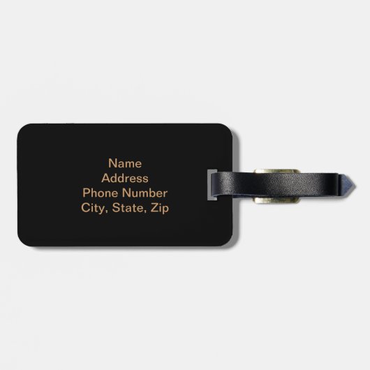 Benutzerdefinierter Pfau auf der schwarzen Gepäckm Gepäckanhänger (Rückseite horizontal)