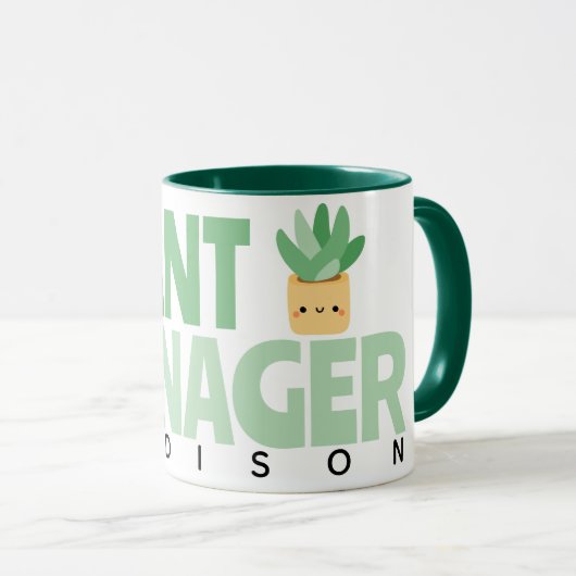 Benutzerdefinierter Pflanze-Manager Name Cactus Pf Tasse (VorderseiteRechts)