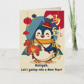 Benutzerdefinierter Pinguin feiert das chinesische (Vorderseite)