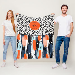 Benutzerdefinierter Pinselstrich Dalmatiner Abstra Fleecedecke