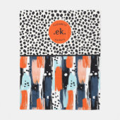 Benutzerdefinierter Pinselstrich Dalmatiner Abstra Fleecedecke (Vorderseite)