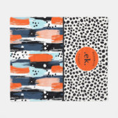 Benutzerdefinierter Pinselstrich Dalmatiner Abstra Fleecedecke (Vorderseite (Horizontal))