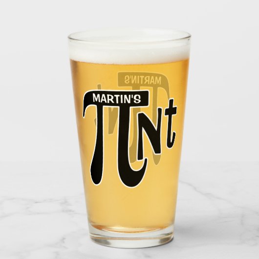 Benutzerdefinierter Pint Pi Glas (Rückseite (gefüllt))