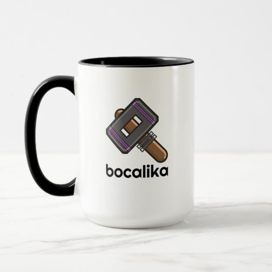 Benutzerdefinierter Pixel Hammer Logo Becher – Bea Tasse (Links)