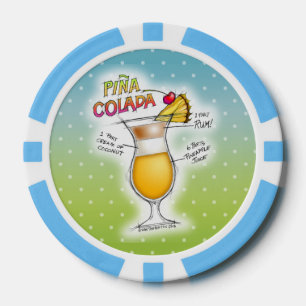 BENUTZERDEFINIERTER POKERCHIP, PINA COLADA REZEPT  POKERCHIPS