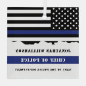 Benutzerdefinierter Polizeibeamter - Flagge der bl Ornament Aus Glas (Rückseite)