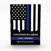 Benutzerdefinierter Polizeibeamter Thin Blue Line- Fotoblock (Vorderseite)