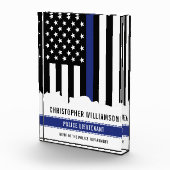 Benutzerdefinierter Polizeibeamter Thin Blue Line- Fotoblock (Rechts)