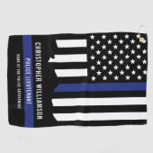 Benutzerdefinierter Polizeibeamter Thin Blue Line- Golfhandtuch (Horizontal)