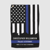 Benutzerdefinierter Polizeibeamter Thin Blue Line- Golfhandtuch (Vorderseite)