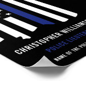 Benutzerdefinierter Polizeibeamter Thin Blue Line Poster (Ecke)
