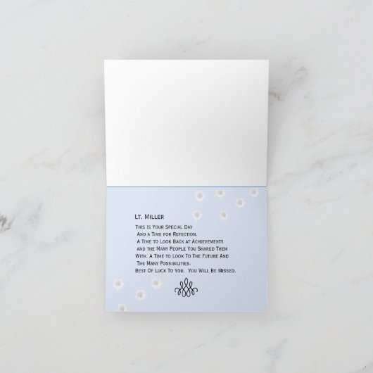 Benutzerdefinierter Polizist mit Gun Dankeschön Ka Dankeskarte (Innenseite)