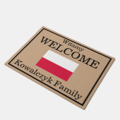 Benutzerdefinierter polnischer Flaggenfamilienname Fußmatte (Schrägansicht)