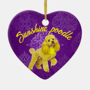 Benutzerdefinierter Poodle-Herzanhänger - Ein süße Keramik Ornament