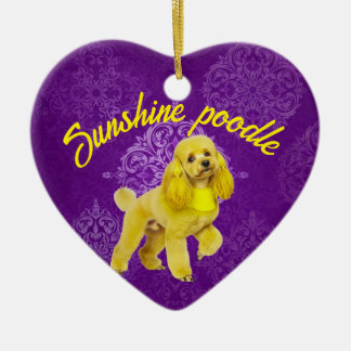 Benutzerdefinierter Poodle-Herzanhänger - Ein süße Keramik Ornament