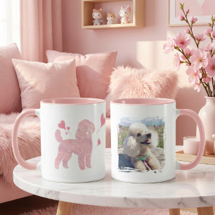 Benutzerdefinierter Poodle-Valentinstag-Becher mit Tasse