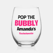 Benutzerdefinierter Pop Die Blase-Junggeselinnen-A Weinglas Ohne Stiel (Vorderseite)