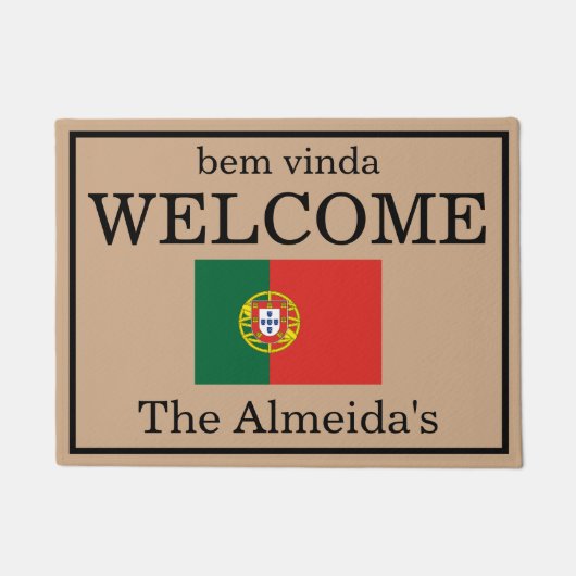 Benutzerdefinierter portugiesischer Flaggenfamilie Fußmatte (Vorderseite)