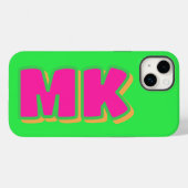 Benutzerdefinierter Preppy-Green-Monogramm-Drop-Sh Case-Mate iPhone Hülle (Rückseite (Horizontal))