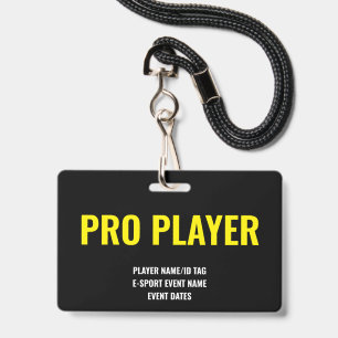 Benutzerdefinierter Pro Player Minimalist E-Sport Ausweis