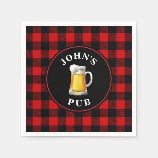 Benutzerdefinierter Pub-Sign mit Ihrem Namen Serviette (Vorderseite)