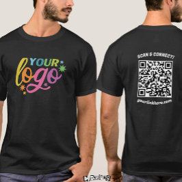 Benutzerdefinierter QR-Code an der Vorderseite und T-Shirt