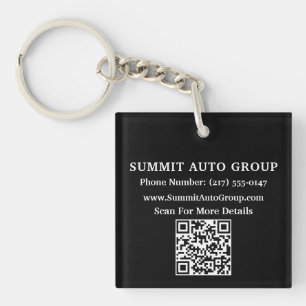 Benutzerdefinierter QR-Code Auto- oder Autohändler Schlüsselanhänger