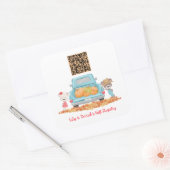 Benutzerdefinierter QR-Code Autumn Pumpkin Theme G Quadratischer Aufkleber (Umschlag)