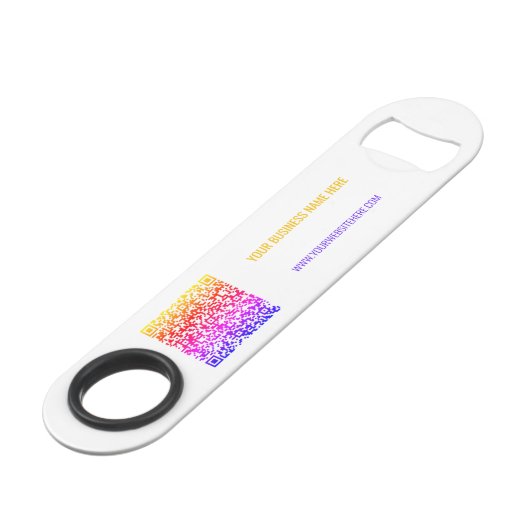 Benutzerdefinierter QR-Code-Bar-Schlüssel - Farben Speed Flaschenöffner (Vorderseite Schrägansicht)