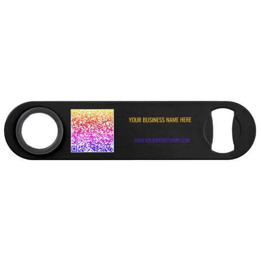 Benutzerdefinierter QR-Code-Bar-Schlüssel - Farben Speed Flaschenöffner (Rückseite Horizontal)