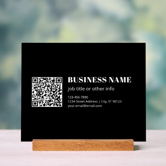 Benutzerdefinierter QR-Code & Bearbeitbarer Retro- Acrylschild (Neutral)